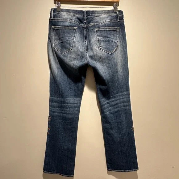 Driftwood Kelly Jeans Womens 32x32 Embroidered Floral Straight Leg Denim Boho - Picture 7 of 9